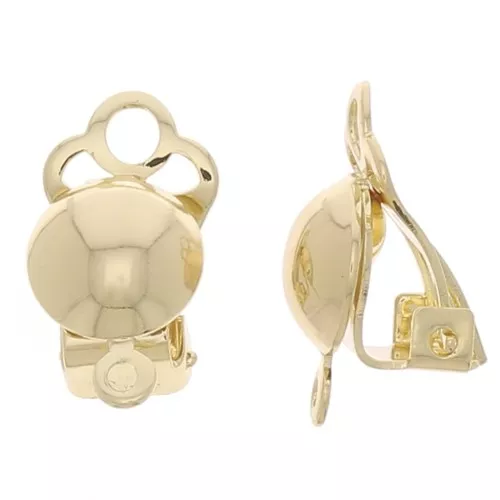 Clips d'oreilles demi-boule - oreilles non percées 9x17mm - Doré x2