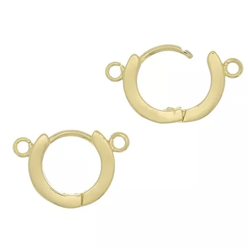 Dormeuses 2 anneaux à décorer en laiton 13.5 mm Doré x2