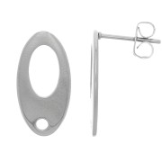 Clous d'oreilles ovales évidés à décorer 19x10mm en Acier inoxydable x2|raw }}