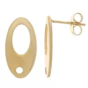 Clous d'oreilles ovales évidés à décorer 19x10mm en Acier inoxydable - doré x2