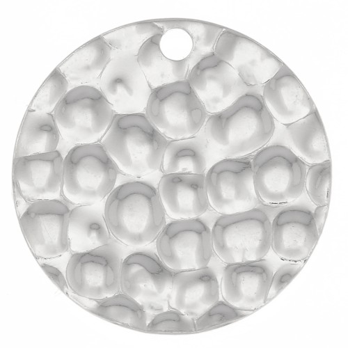 Sequin rond martelé 15 mm en Argent 925 x1