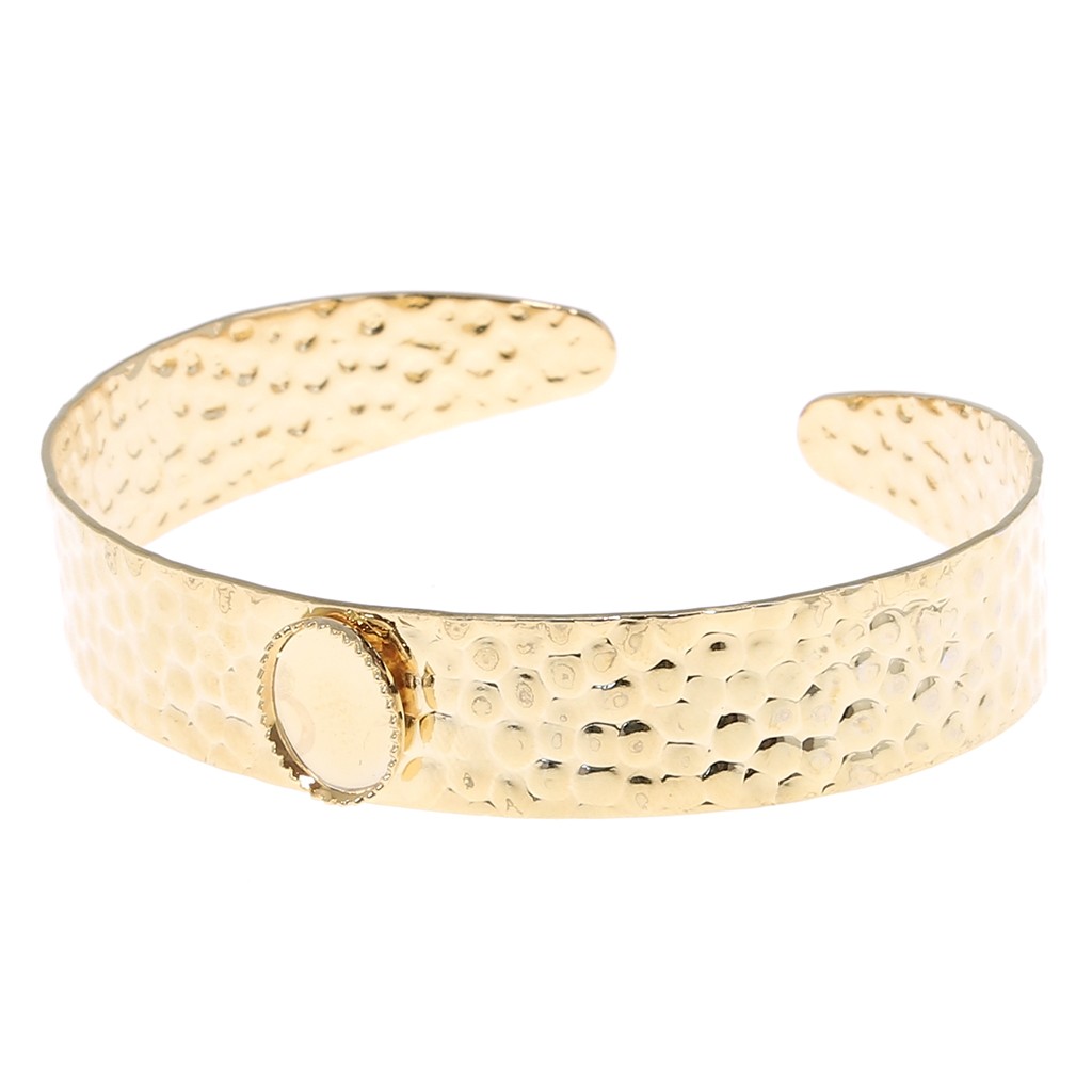 Bracelet Vintage Doré Avec Strass Et Cabochons Bleu Saphir - Longueur 19 Cm, Occasion