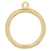 Pendentif cercle pour résine UV & bi-composants 24.5x28 mm - Doré à l'or fin x1