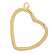 Pendentif coeur pour résine UV & bi-composants 27x31 mm - Doré à l'or fin x1