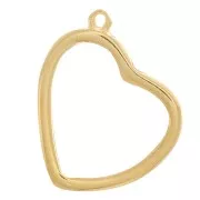 Pendentif coeur pour résine UV & bi-composants 27x31 mm - Doré à l'or fin x1
