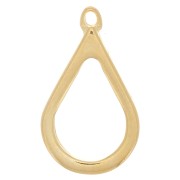 Pendentif goutte pour résine UV & bi-composants 20x33.5 mm - Doré à l'or fin x1