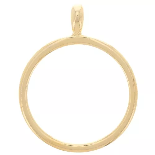 Pendentif rond pour résine UV & bi-composants 41x52 mm - Doré à l'or fin x1