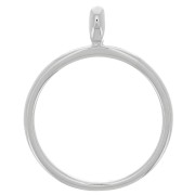 Pendentif rond pour résine UV & bi-composants 41x52 mm - Rhodié x1