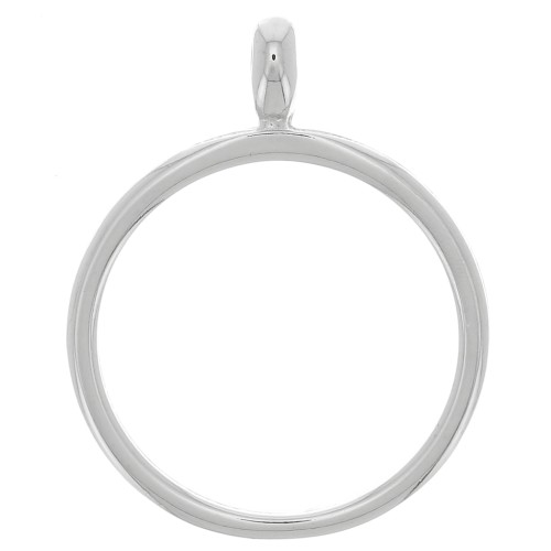 Pendentif rond pour résine UV & bi-composants 41x52 mm - Rhodié x1