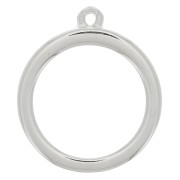 Pendentif rond pour résine UV & bi-composants 24.5x28 mm - Rhodié x1|raw }}
