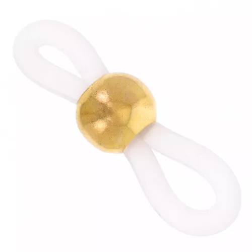 Attaches lunettes avec perle ronde Blanc - Doré x4