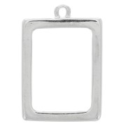 Pendentif rectangle pour résine UV & bi-composants 21x31 mm - Rhodié x1