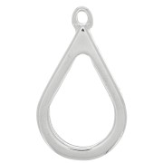 Pendentif goutte pour résine UV & bi-composants 20x33.5 mm - Rhodié x1|raw }}