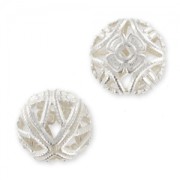 Boules filigranées 12 mm argenté x4