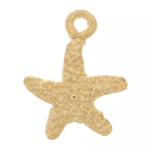 Breloque étoile de mer 12x9 mm - Doré à l'or fin x1