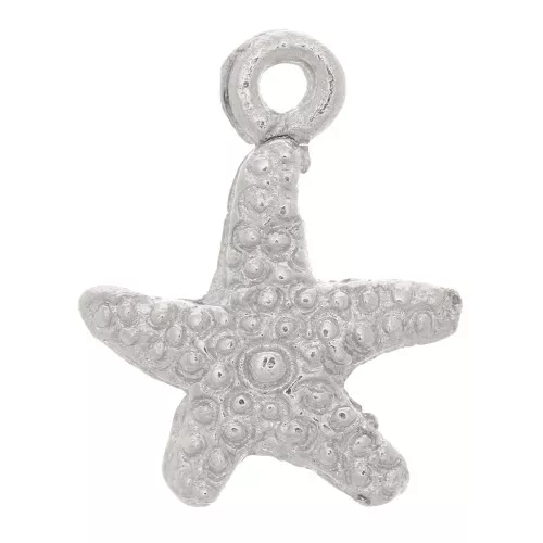 Breloque étoile de mer 12x9 mm - Rhodié x1