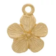 Breloque fleur 12x10 mm - Doré à l'or fin x1