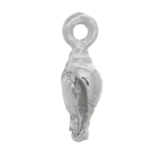 Breloque coquillage de mer 10x3 mm - Rhodié x1