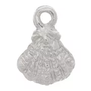 Breloque coquille saint-jacques 9x7 mm - Rhodié x1