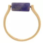 Bague fine ajustable et interchangeable T.53 à T.55 - Doré à l'or fin x1