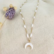 Perle demi-lune en nacre 11x12.5 mm x1