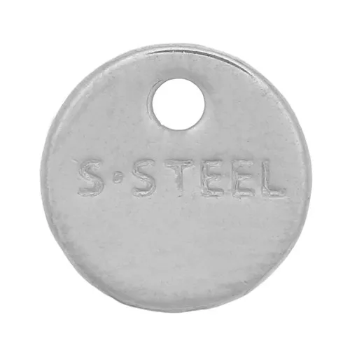 Mini sequins ronds 8 mm gravé S. Steel - Acier inoxydable 304 x10