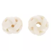 Perles rondes en os sculpté effet noeud 12 mm - Naturel x4