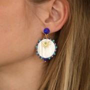 Perles plates en nacre - forme palet 25 mm x2