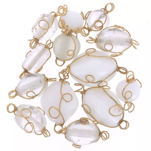 Assortiment d'intercalaires entourés de fil de cuivre taille aléatoirex20g