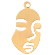 Pendentif visage 20x11 mm - Plaqué Or 3 microns x1|raw }}