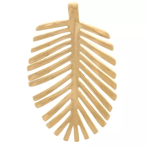 Pendentif feuille de palmier 21x13 mm - Plaqué Or 3 microns x1