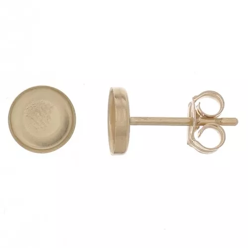 Clous d'oreilles ronds pour cabochon 5 mm - Gold Filled (or laminé) x2