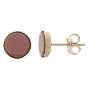 Clous d'oreilles ronds pour cabochon 6 mm - Gold Filled (or laminé) x2