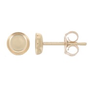 Clous d'oreilles ronds pour cabochon 4 mm - Gold Filled (or laminé) x2