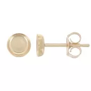 Clous d'oreilles ronds pour cabochon 4 mm - Gold Filled (or laminé) x2