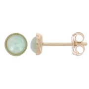 Clous d'oreilles ronds pour cabochon 4 mm - Gold Filled (or laminé) x2