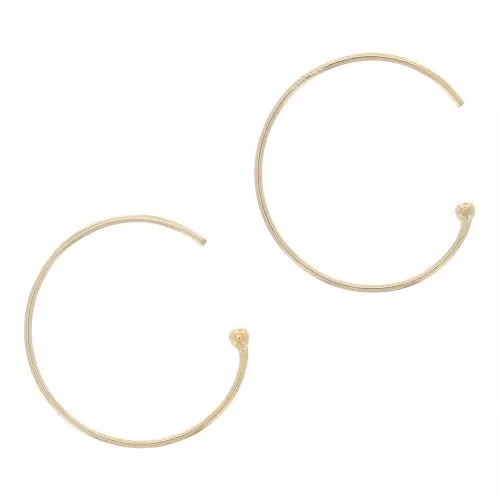 Boucles d'oreilles créoles avec boule 18 mm - Gold filled (or laminé) x2