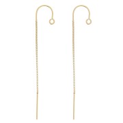 Chaines d'oreilles traversantes maille Vénitienne 48mm - Gold filled (or laminé) x2