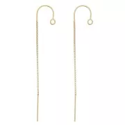 Chaines d'oreilles traversantes maille Vénitienne 48mm - Gold filled (or laminé)  x2