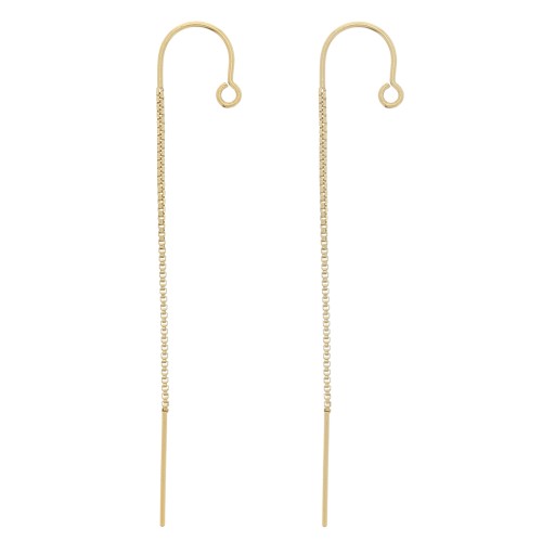 Chaines d'oreilles traversantes maille Vénitienne 48mm - Gold filled (or laminé)  x2