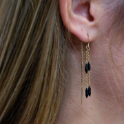 Chaines d'oreilles traversantes maille Vénitienne 48mm - Gold filled (or laminé) x2