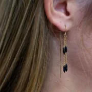 Chaines d'oreilles traversantes maille Vénitienne 48mm - Gold filled (or laminé)  x2