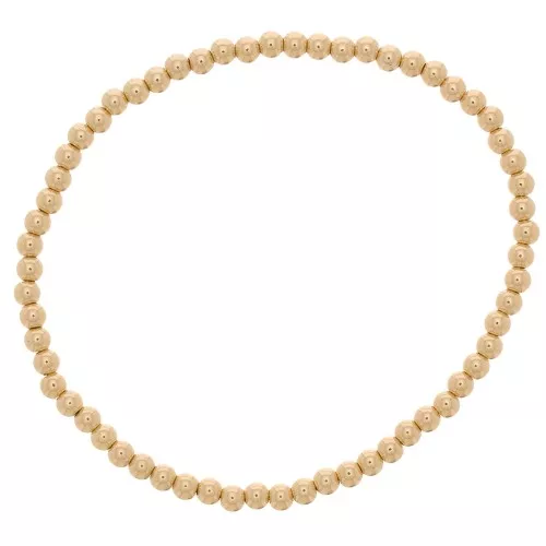 Bracelet élastique avec perles rondes 3 mm -  Gold filled (or laminé)  x1