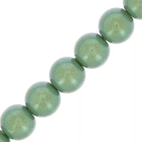 Perles rondes nacrées Preciosa - Round Pearl Maxima 4 mm - Pearlescent Green x30