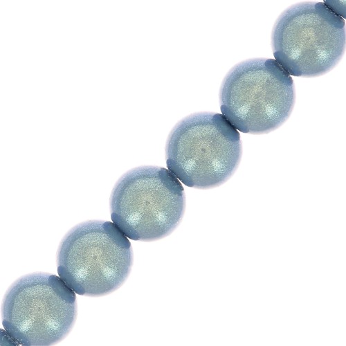Perles rondes nacrées Preciosa - Round Pearl Maxima 4 mm - Pearlescent Blue x30