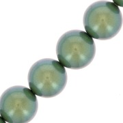Perles rondes nacrées Preciosa - Round Pearl Maxima 10 mm - Pearlescent Green x5