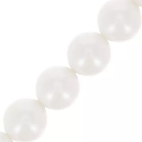 Perles rondes nacrées Preciosa - Round Pearl Maxima 10 mm - Pearlescent White x5