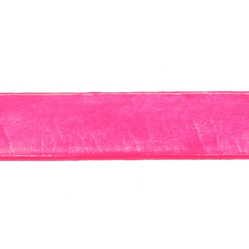 Lacet cuir 10 mm Rose Fluo x30cm