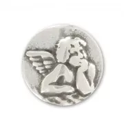 Poussoir ange pour lacet 10 mm argenté vieilli x1
