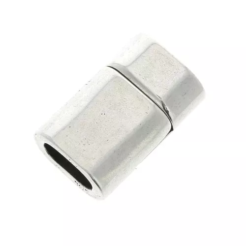 Fermoir aimanté pour cuir demi-rond 10x5 mm argenté vieilli x1